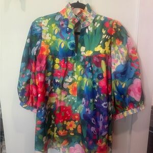 Colorful Floral Top-XL
